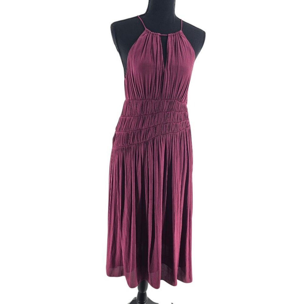 Anthropologie Moulinette Soeurs Smocked Halter Midi Dress in Plum Size 2